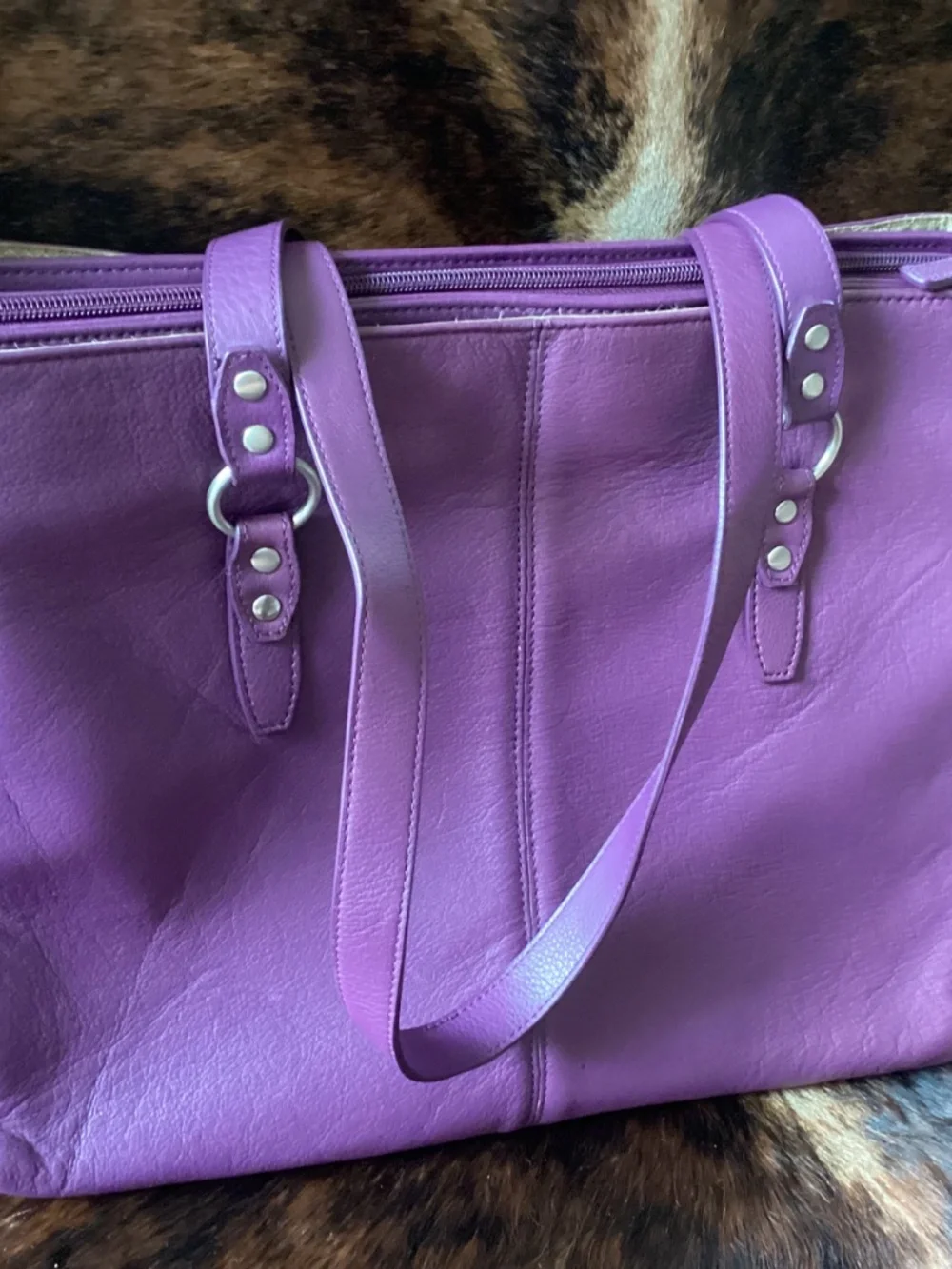 Buxton The Madison Tote Purple Leather Brief/Laptop Case Handbag💜🦋💜